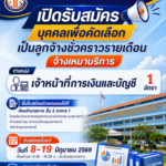 ประกาศโรงเรียนวิทยาศาสตร์จุฬาภรณราชวิทยาลัย อุบลราชธานี เรื่อง รับสมัครบุคคลเพื่อคัดเลือกเป็นลูกจ้างชั่วคราวรายเดือน จ้างเหมาบริการตำแหน่ง เจ้าหน้าที่การเงินและบัญชี จำนวน 1 อัตรา